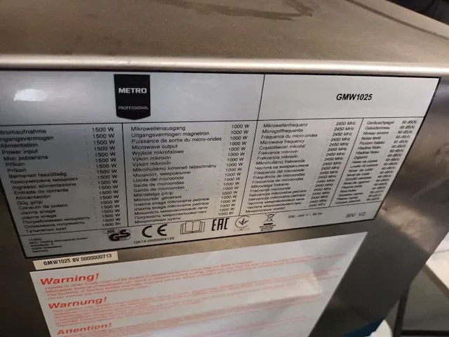 Microgolfoven metro gmw1025 - afbeelding 3 van  3