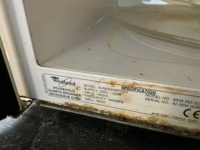 Microgolfoven whirlpool easy grill m593 - afbeelding 4 van  5