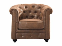 Microvezel fauteuil met verouderde lederlook - afbeelding 5 van  8