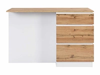Middenkookeiland met 6 lades en 4 nissen in mdf - naturel, licht en wit - afbeelding 2 van  9