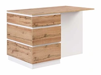 Middenkookeiland met 6 lades en 4 nissen in mdf - naturel, licht en wit - afbeelding 5 van  9