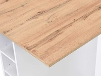Middenkookeiland met 6 lades en 4 nissen in mdf - naturel, licht en wit - afbeelding 7 van  9