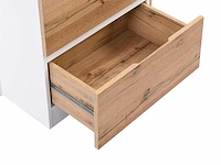 Middenkookeiland met 6 lades en 4 nissen in mdf - naturel, licht en wit - afbeelding 8 van  9