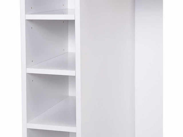 Middenkookeiland met 6 lades en 4 nissen in mdf - naturel, licht en wit - afbeelding 9 van  9