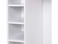 Middenkookeiland met 6 lades en 4 nissen in mdf - naturel, licht en wit - afbeelding 9 van  9