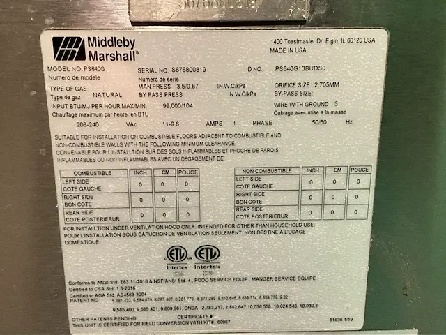 Middleby marshall wow!oven ps640g pizza-oven - afbeelding 4 van  4