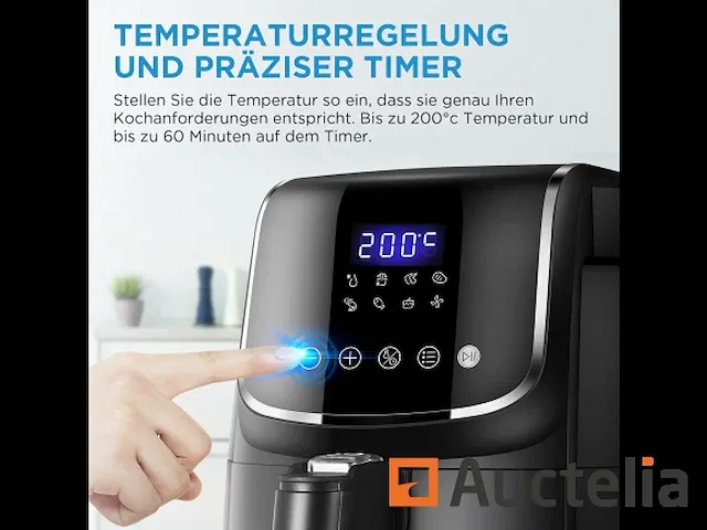 Midea friteuse olievrij 4l, airfryer 1500w, 8 voorprogramma's - afbeelding 6 van  6