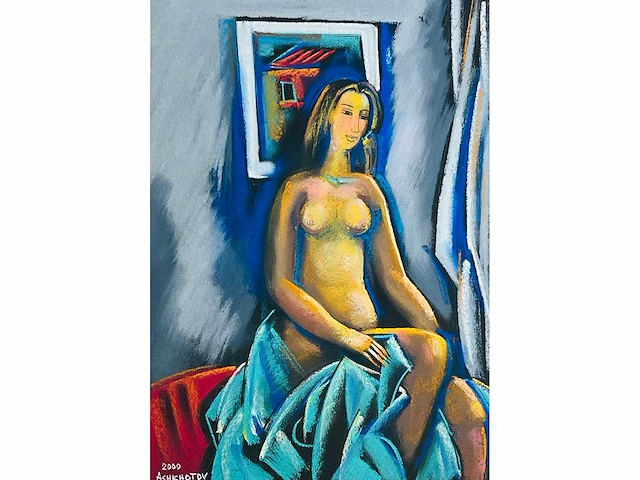 Mikhail ashkotov - naakt - pastel - afbeelding 1 van  8