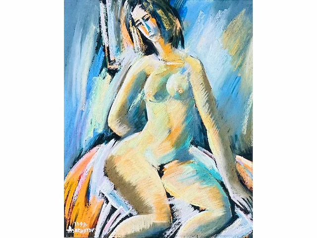 Mikhail ashkotov - naakt - pastel - afbeelding 1 van  5