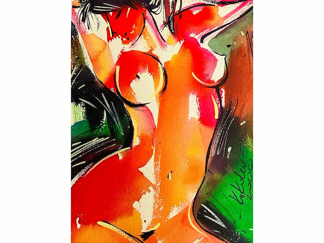 Mikhail kukolev - naakt - aquarel - afbeelding 4 van  6