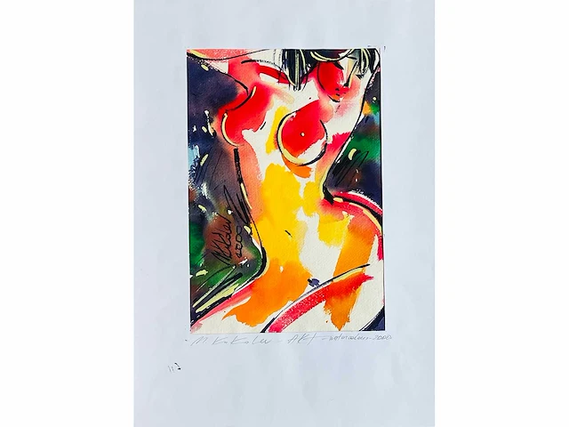 Mikhail kukolev - naakt - aquarel - afbeelding 4 van  7