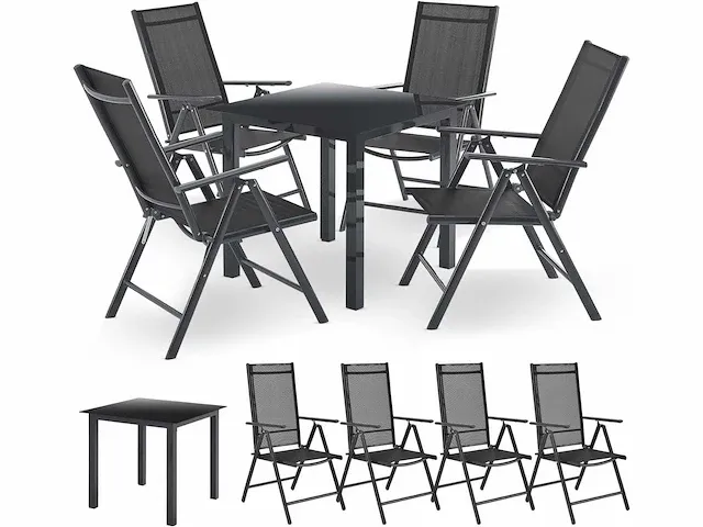 Milano aluminium tuinmeubelen 4+1 – 4 stoelen - afbeelding 1 van  2