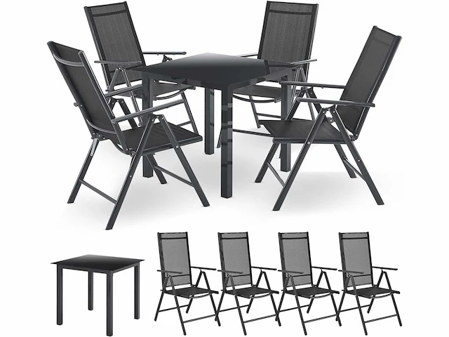 Milano aluminium tuinmeubelen 4+1 – 4 stoelen - afbeelding 1 van  2