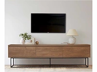 Milo walnoot 3-lade decor tv-meubel - l180 cm - in spaanplaat - voor woonkamer - l180 x b40 x h50 cm - afbeelding 1 van  6