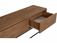 Milo walnoot 3-lade decor tv-meubel - l180 cm - in spaanplaat - voor woonkamer - l180 x b40 x h50 cm - afbeelding 5 van  6