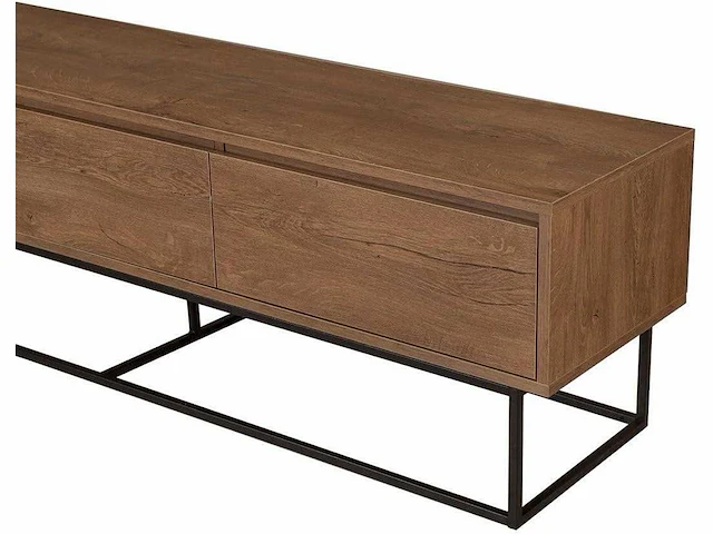 Milo walnoot 3-lade decor tv-meubel - l180 cm - in spaanplaat - voor woonkamer - l180 x b40 x h50 cm - afbeelding 6 van  6