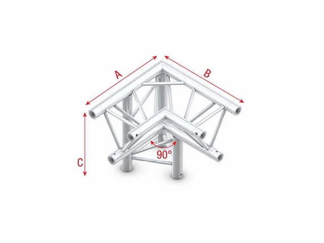 Milos 3-weg truss hoek 90 graden apex down left alf34 - 90° corner - f - afbeelding 4 van  4