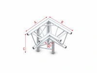 Milos 3-weg truss hoek 90 graden apex down left alf34 - 90° corner - f - afbeelding 4 van  4
