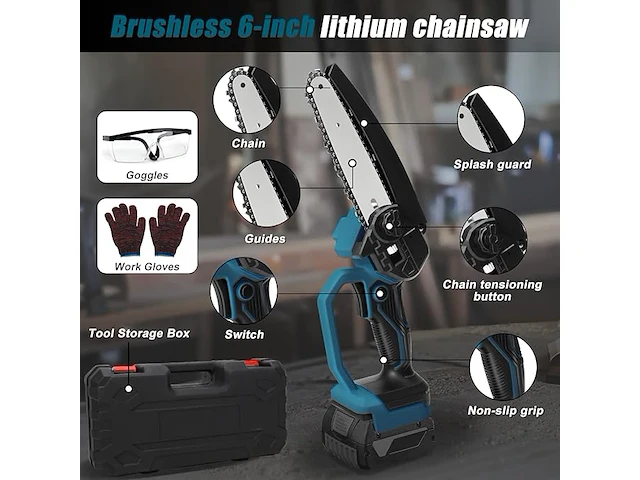 Mini accu kettingzaag - afbeelding 2 van  6