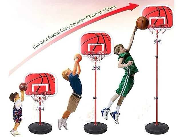 Mini basketball standaard (ringhoogte 63-120cm) - afbeelding 2 van  3
