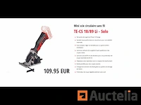 Mini draadloze cirkelzaag einhell te-cs 18/89 li - solo - afbeelding 1 van  1