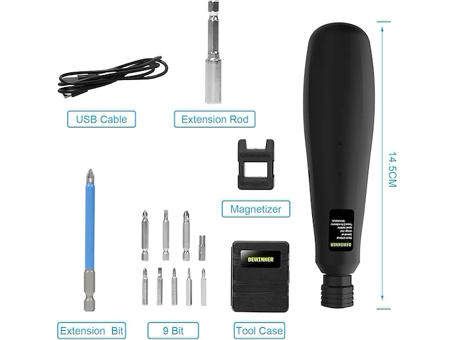 Mini-oplaadbare schroevendraaier dewinner - afbeelding 3 van  10