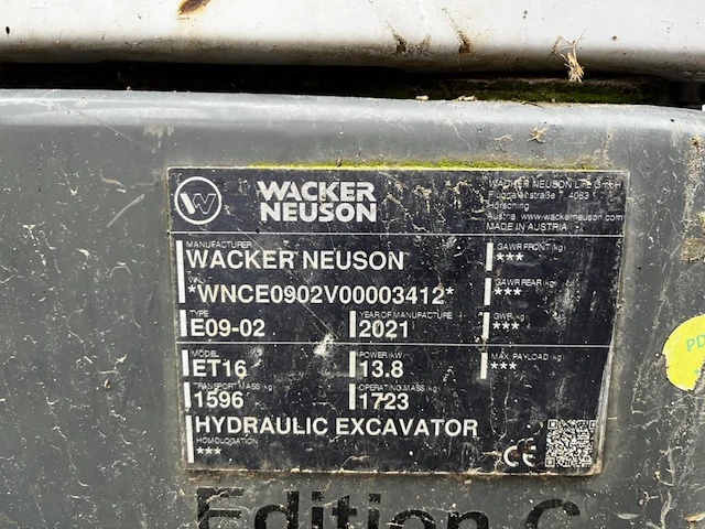 Minigraver wacker neuson et 16 editie c, 2021 - afbeelding 16 van  16