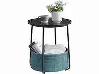 Mira home - bijzettafel - salontafel - koffietafel - rond - stoffen mand - 45x45x50 - afbeelding 1 van  3