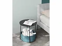 Mira home - bijzettafel - salontafel - koffietafel - rond - stoffen mand - 45x45x50 - afbeelding 2 van  3