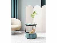 Mira home - bijzettafel - salontafel - koffietafel - rond - stoffen mand - 45x45x50 - afbeelding 3 van  3