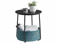 Mira home - bijzettafel - salontafel - koffietafel - rond - stoffen mand - 45x45x50 - afbeelding 1 van  3