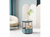 Mira home - bijzettafel - salontafel - koffietafel - rond - stoffen mand - 45x45x50 - afbeelding 2 van  3