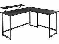 Mira home - bureau - bureaus - hoekbureau - l-vormig - industrieel - zwart - 140x130x76' - afbeelding 1 van  3