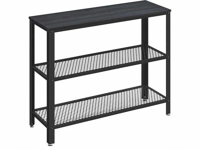 Mira home - haltafel - dressoirtafel - industrieel - hout/metaal - zwart - 101,5x35x80 - afbeelding 1 van  3