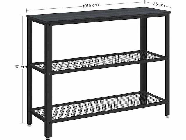 Mira home - haltafel - dressoirtafel - industrieel - hout/metaal - zwart - 101,5x35x80 - afbeelding 3 van  3