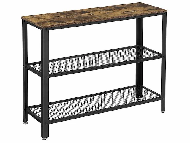 Mira home - haltafel - dressoirtafel - industrieel - hout/metaal - zwart/bruin - 101,5x35x80 - afbeelding 1 van  3