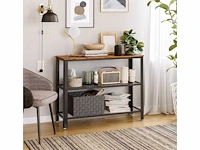 Mira home - haltafel - dressoirtafel - industrieel - hout/metaal - zwart/bruin - 101,5x35x80 - afbeelding 2 van  3