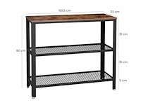 Mira home - haltafel - dressoirtafel - industrieel - hout/metaal - zwart/bruin - 101,5x35x80 - afbeelding 3 van  3
