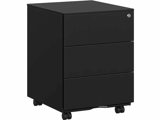 Mira home - industriële ladekast - duurzaam en functioneel - metalen frame - zwart - 39x45x55 cm - afbeelding 1 van  3