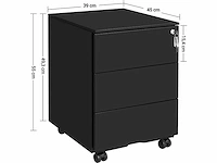 Mira home - industriële ladekast - duurzaam en functioneel - metalen frame - zwart - 39x45x55 cm - afbeelding 3 van  3
