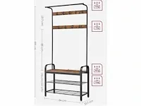 Mira home - kapstok - garderoberek - schoenenrek - opbergrek - vintage - 84x33,7x183 - afbeelding 3 van  3