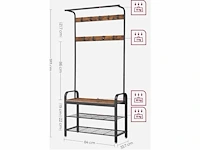 Mira home - kapstok - garderoberek - schoenenrek - opbergrek - vintage - 84x33,7x183 - afbeelding 3 van  3