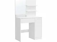 Mira home - kaptafel - make-up tafel - wit - spaanplaat - 80x40x132cm - afbeelding 1 van  3
