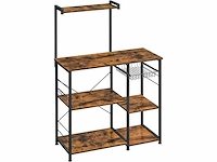 Mira home - keukenkast - kast - magnetron kast - industrieel - hout - bruin - zwart - 40x90x132 cm