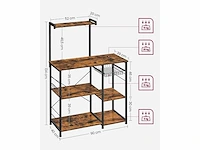 Mira home - keukenkast - kast - magnetron kast - industrieel - hout - bruin - zwart - 40x90x132 cm - afbeelding 3 van  3