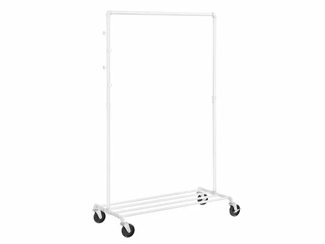 Mira home - kledingrek - kledingrekstang - kapstok - opbergrek - wit- 100x49x163 - afbeelding 1 van  3