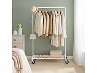 Mira home - kledingrek - kledingrekstang - kapstok - opbergrek - wit- 100x49x163 - afbeelding 2 van  3