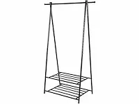 Mira home - kledingrek - kledingstang - metaal - zwart - 64x41x155 - afbeelding 1 van  3