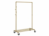 Mira home - kledingrek - opbergrek - kapstok - schoenenrek - goud - 100x49x163 - afbeelding 1 van  3