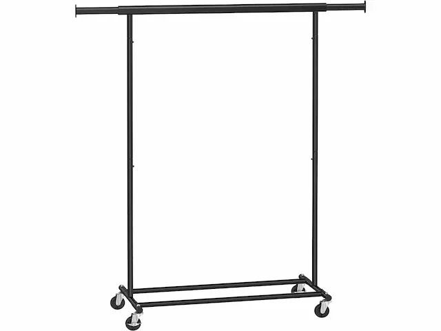 Mira home - kledingrek zwart - verstelbaar - ruimtebesparend - modern design - (92-132) x 45,4 x 160 cm - afbeelding 1 van  3